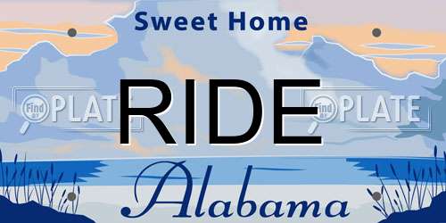 RIDE Alabama License Plate