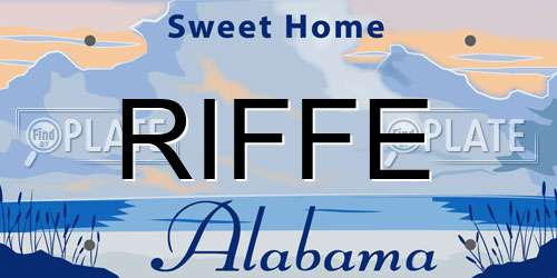 RIFFE Alabama License Plate