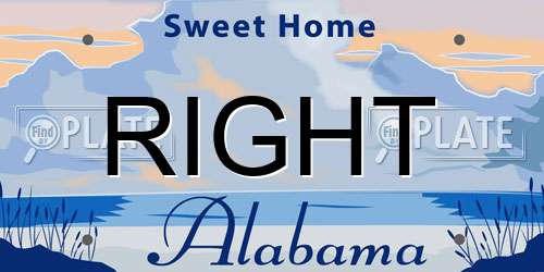 RIGHT Alabama License Plate