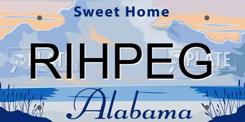 RIHPEG Alabama License Plate