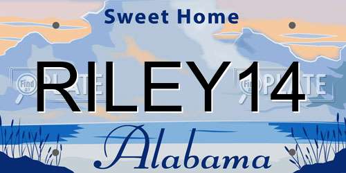 RILEY14 Alabama License Plate