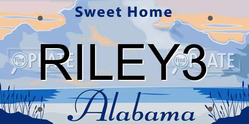 RILEY3 Alabama License Plate