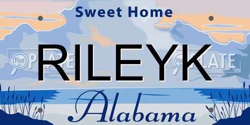 RILEYK Alabama License Plate