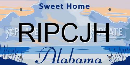 RIPCJH Alabama License Plate