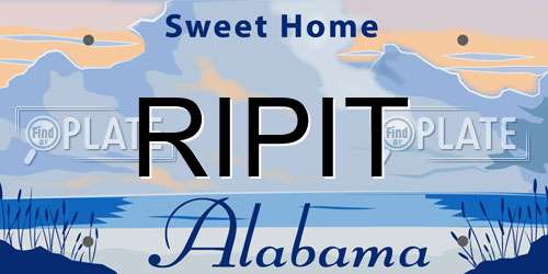 RIPIT Alabama License Plate