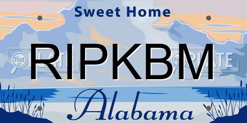 RIPKBM Alabama License Plate