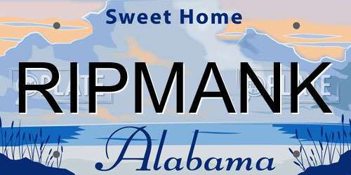 RIPMANK Alabama License Plate