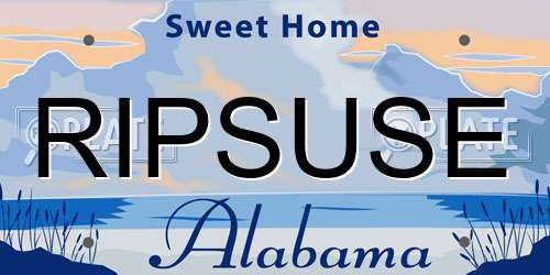 RIPSUSE Alabama License Plate