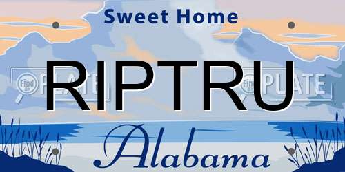 RIPTRU Alabama License Plate