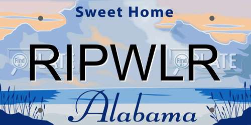 RIPWLR Alabama License Plate