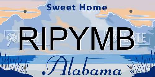 RIPYMB Alabama License Plate