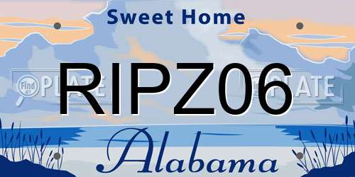 RIPZ06 Alabama License Plate