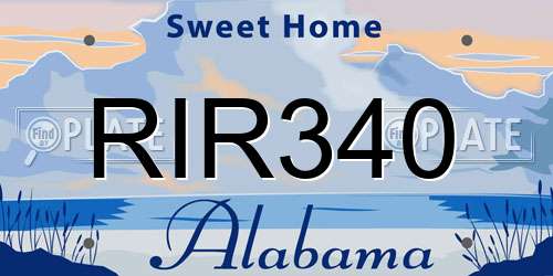 RIR340 Alabama License Plate