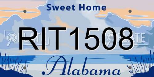 RIT1508 Alabama License Plate