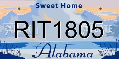 RIT1805 Alabama License Plate