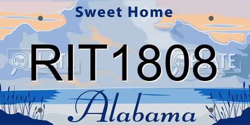 RIT1808 Alabama License Plate