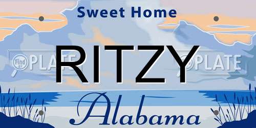 RITZY Alabama License Plate