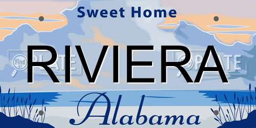 RIVIERA Alabama License Plate