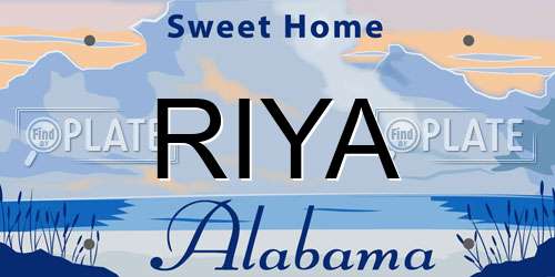 RIYA Alabama License Plate