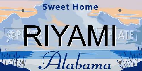 RIYAMI Alabama License Plate