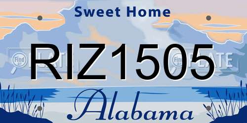 RIZ1505 Alabama License Plate
