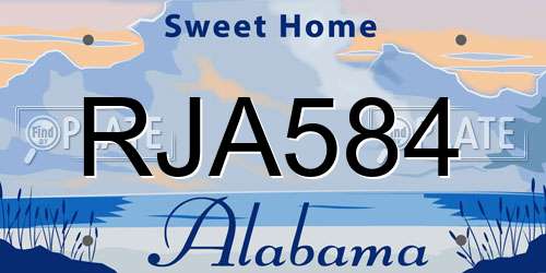 RJA584 Alabama License Plate