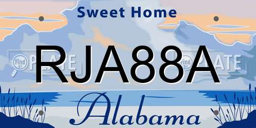 RJA88A Alabama License Plate