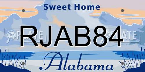 RJAB84 Alabama License Plate