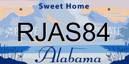 RJAS84 Alabama License Plate