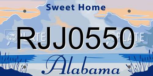 RJJ0550 Alabama License Plate