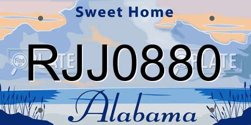RJJ0880 Alabama License Plate