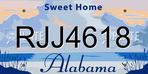 RJJ4618 Alabama License Plate