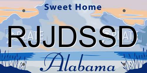 RJJDSSD Alabama License Plate