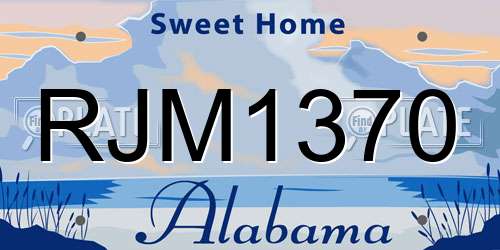 RJM1370 Alabama License Plate