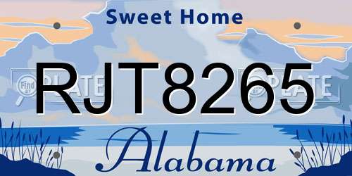 RJT8265 Alabama License Plate