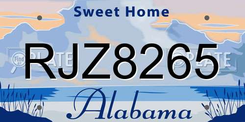 RJZ8265 Alabama License Plate