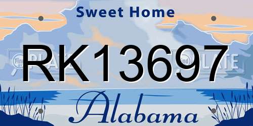RK13697 Alabama License Plate