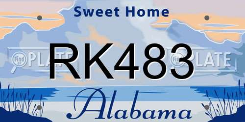RK483 Alabama License Plate