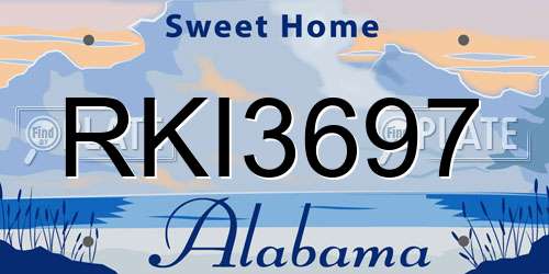 RKI3697 Alabama License Plate