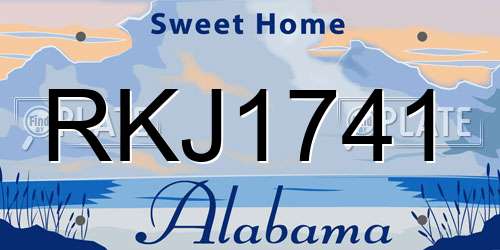 RKJ1741 Alabama License Plate