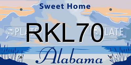 RKL70 Alabama License Plate