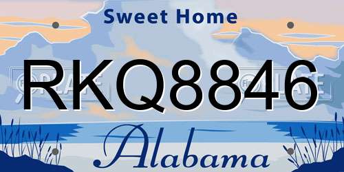 RKQ8846 Alabama License Plate