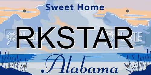 RKSTAR Alabama License Plate