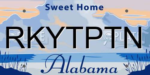 RKYTPTN Alabama License Plate