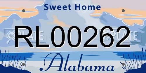 RL00262 Alabama License Plate