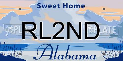 RL2ND Alabama License Plate