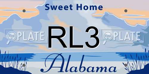 RL3 Alabama License Plate
