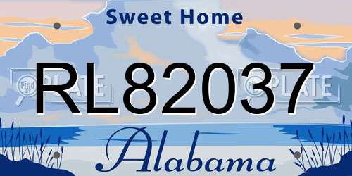 RL82037 Alabama License Plate