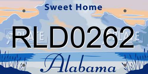 RLD0262 Alabama License Plate