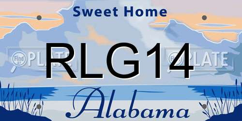 RLG14 Alabama License Plate